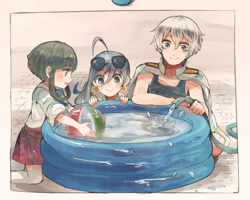 admiral, kiyoshimo, and takanami (kantai collection) drawn by itomugi-kun