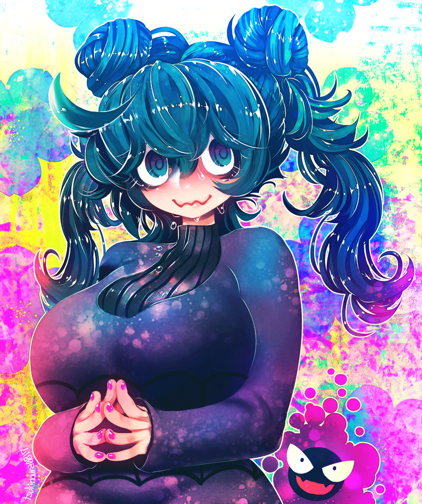 hex maniac and gastly (pokemon and 1 more) drawn by hakkasame