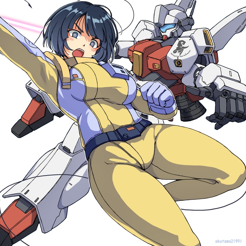 shiiko sugai and jegan (gundam and 2 more) drawn by okutama_tarou