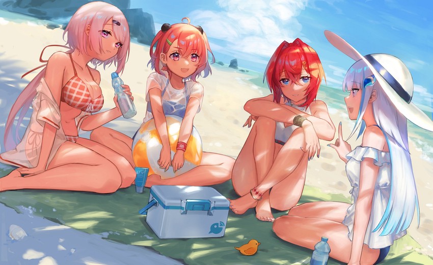 lize helesta, ange katrina, shiina yuika, sasaki saku, and sebastian piyodore (nijisanji) drawn by usuke_(u_skeeep)