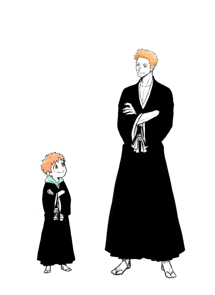 kurosaki ichigo and kurosaki kazui (bleach and 1 more) drawn by choko_egg