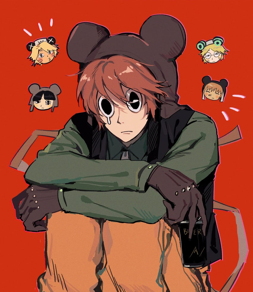 present day problem takeuchi robert, kinder surprised michael jr., ratman 4, ratman 3, and ratman 5 (randal's friends) drawn by 97ttwwaazz