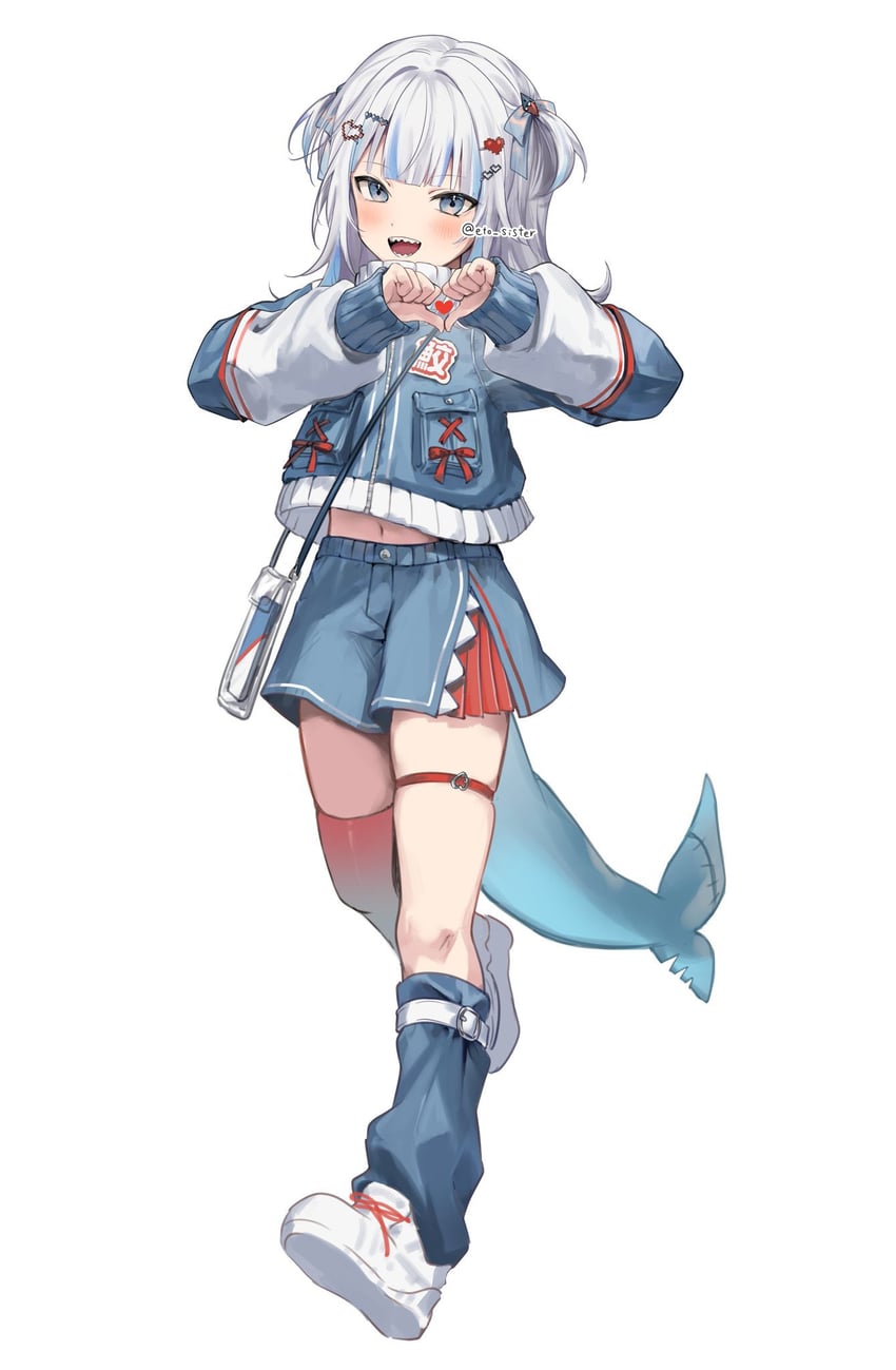 gawr gura (hololive and 1 more) drawn by eto_sister