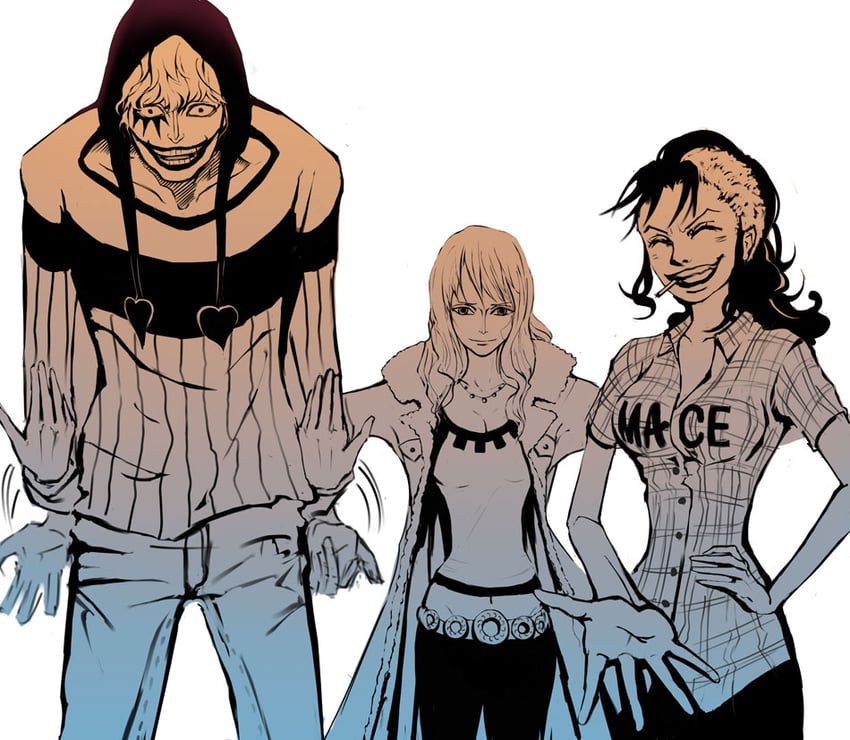 donquixote rocinante, bellemere, and nico olvia (one piece) drawn by doubleragnarok