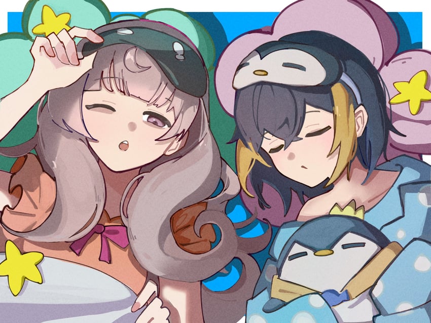petra gurin, reimu endou, and pentomo (nijisanji and 1 more) drawn by wusuki_(wuqin_wusuki)