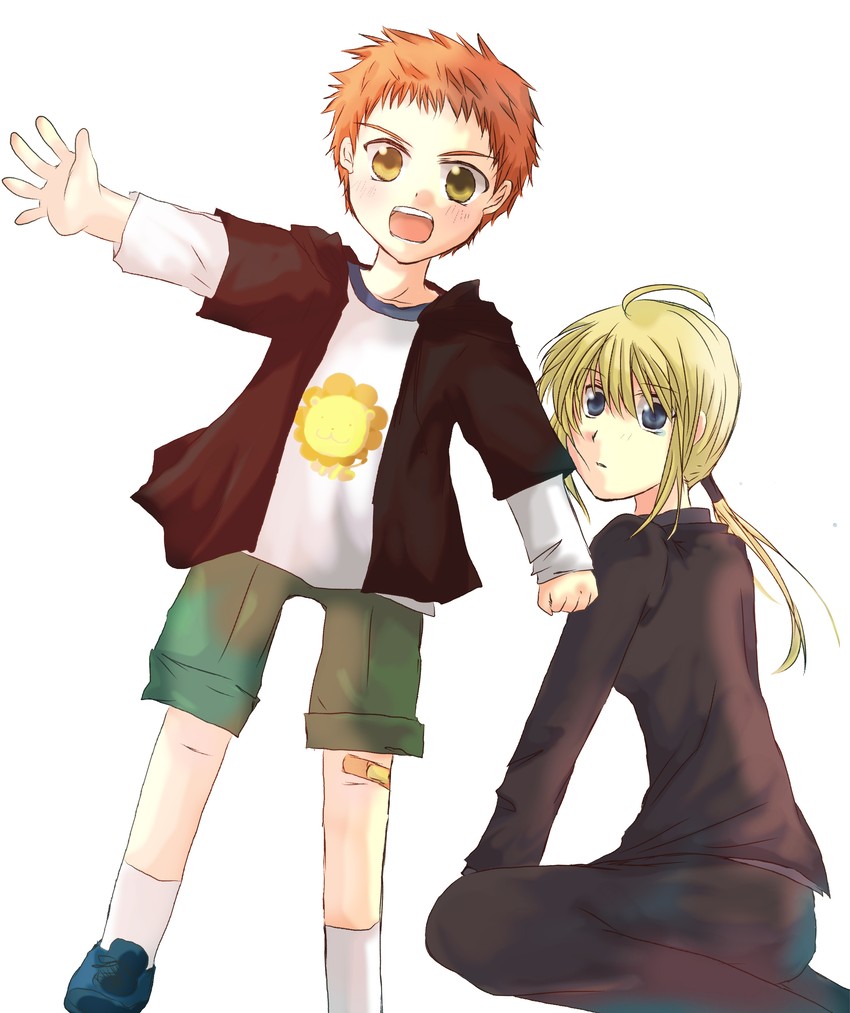 artoria pendragon, saber, and emiya shirou (fate and 1 more) drawn by minami_to_uri_to