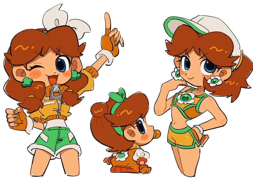 princess daisy and baby daisy (mario and 2 more) drawn by mimimi_(mimimim9999)
