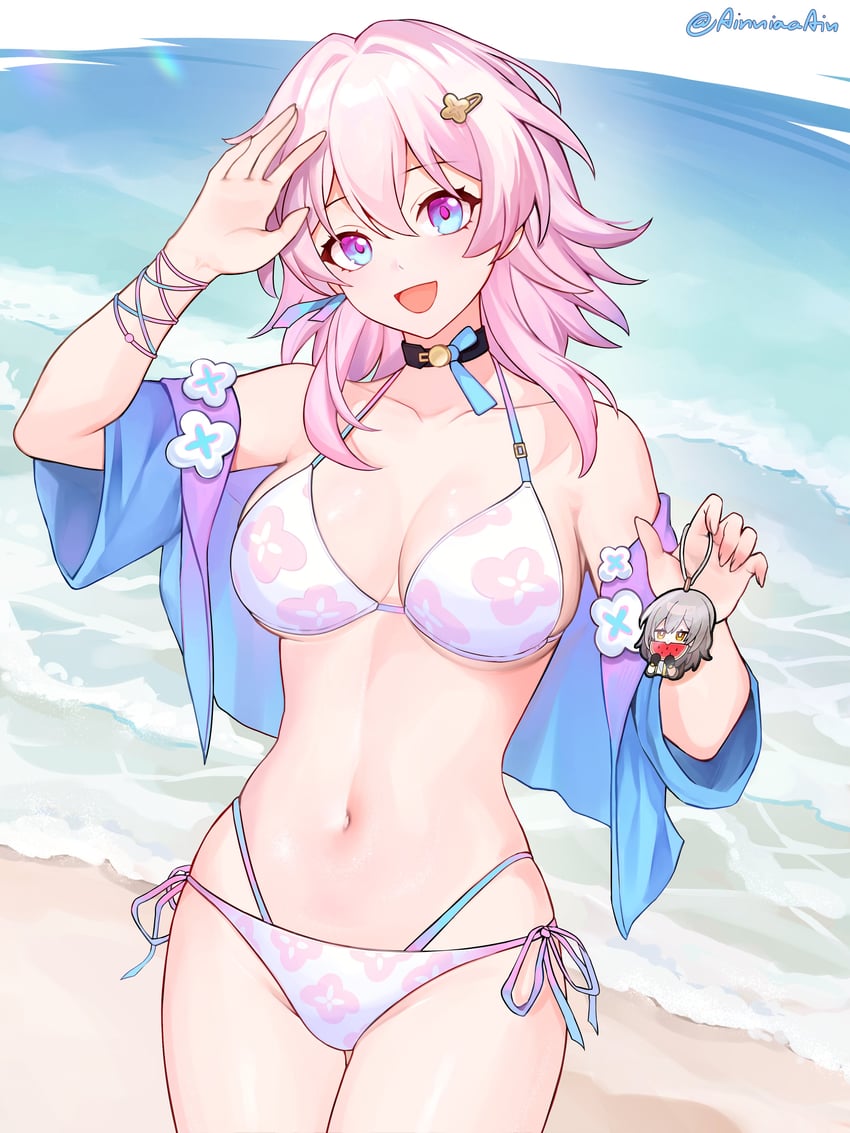 trailblazer, stelle, and march 7th (honkai and 1 more) drawn by ainniaaain