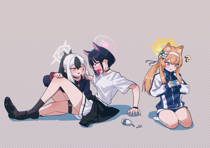 mari, kayoko, and kazusa (blue archive) drawn by aoore_x64