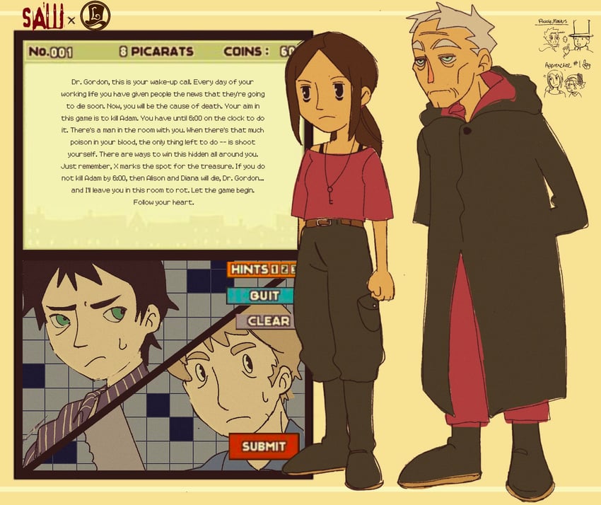 jigsaw and john kramer (professor layton and 1 more)