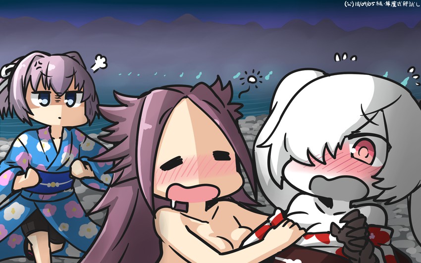 shiranui, jun'you, and southern ocean war princess (kantai collection) drawn by hamu_koutarou