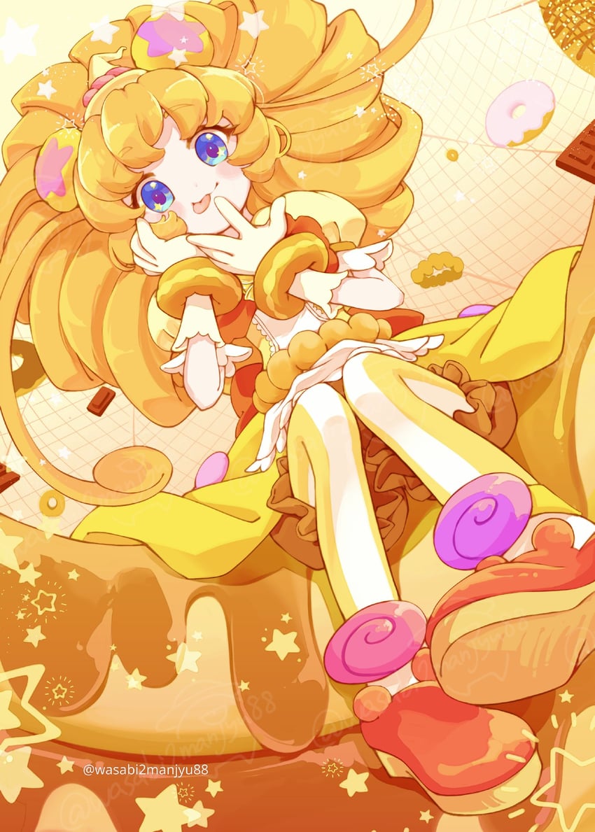 mofurun and cure mofurun (precure and 1 more) drawn by wasabi_sankiro