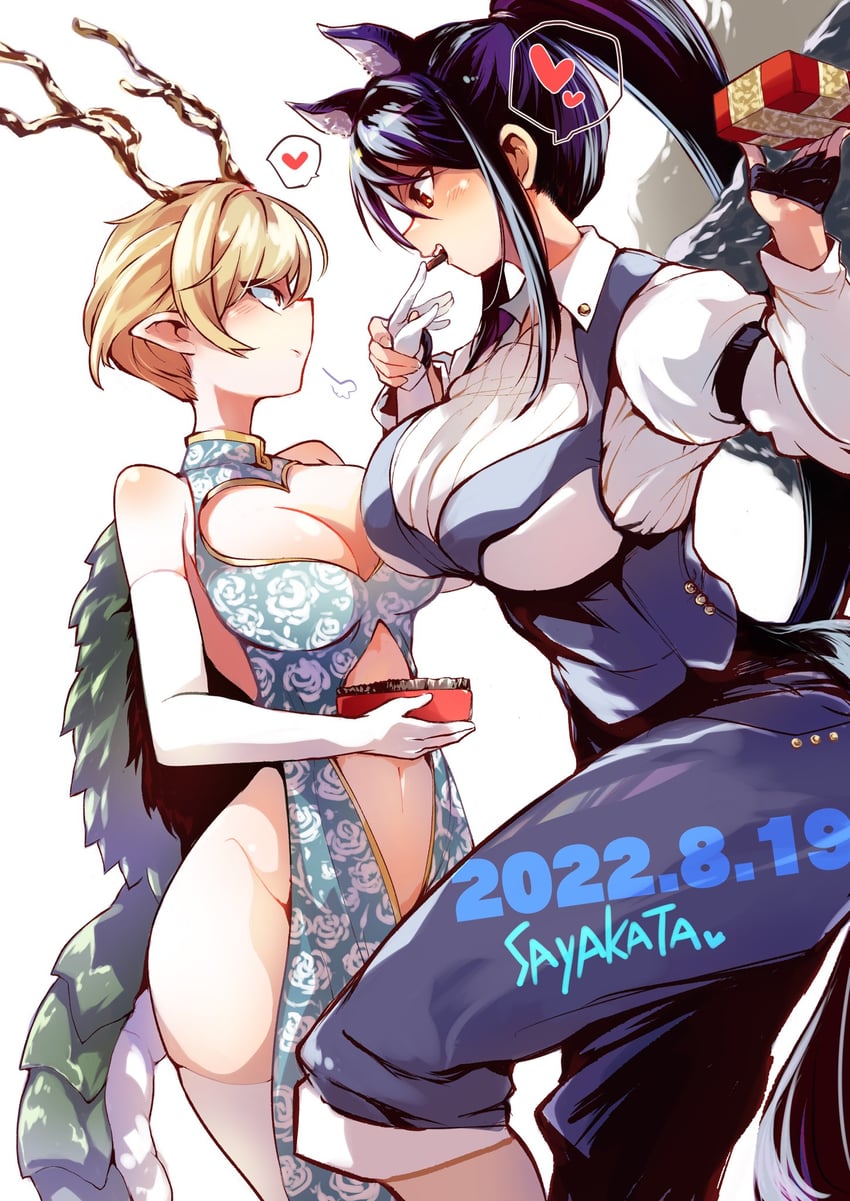 kicchou yachie and kurokoma saki (touhou) drawn by sayakata_katsumi