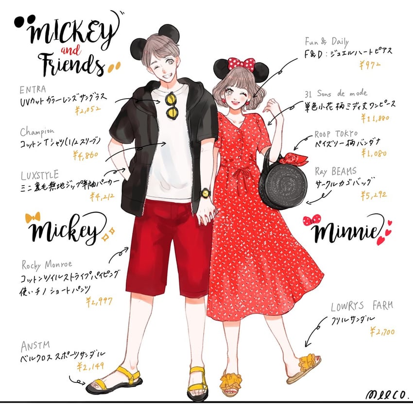 mickey mouse and minnie mouse (mickey mouse & friends) drawn by meecosme