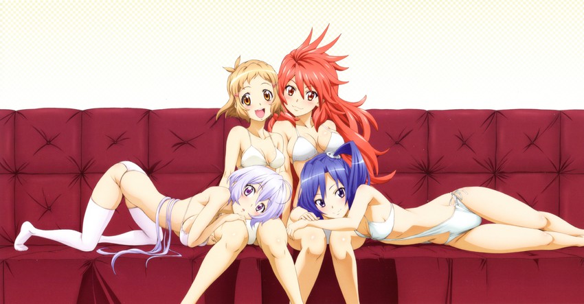 yukine chris, tachibana hibiki, kazanari tsubasa, and amou kanade (senki zesshou symphogear) drawn by koike_satoshi