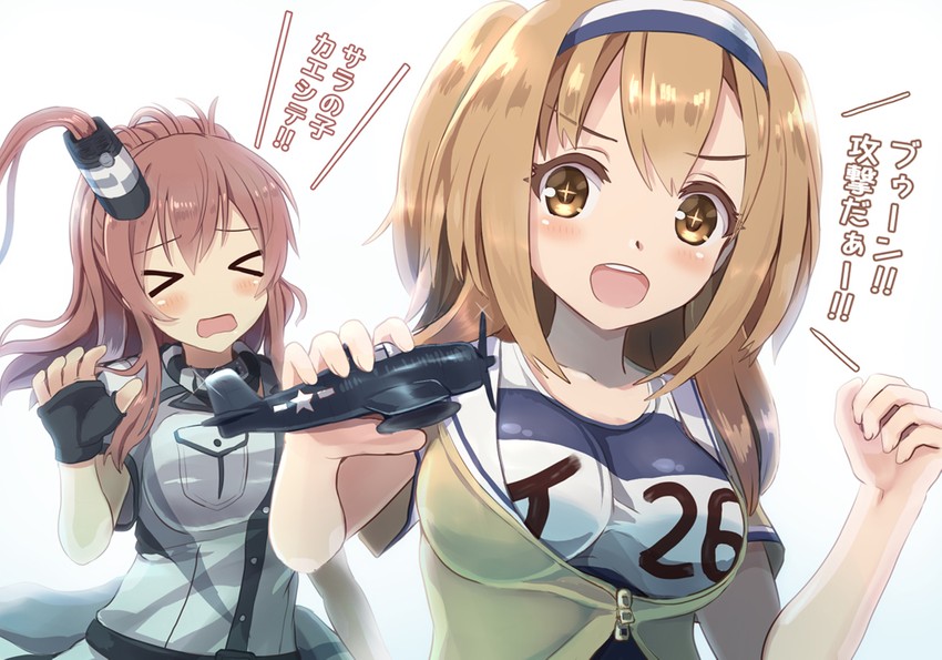 saratoga and i-26 (kantai collection) drawn by ootori_(kyoya-ohtori)