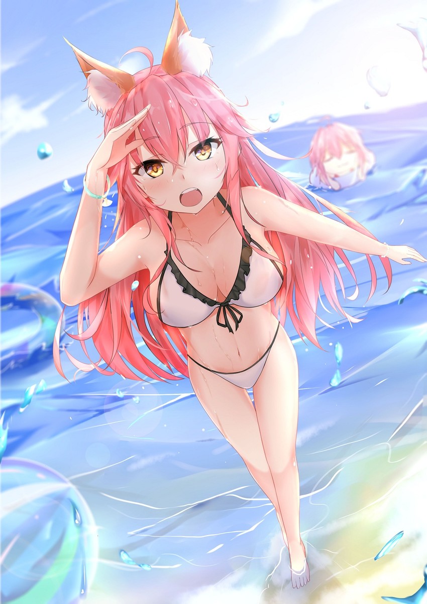tamamo, tamamo no mae, and tamamo cat (fate and 2 more) drawn by yoruciel