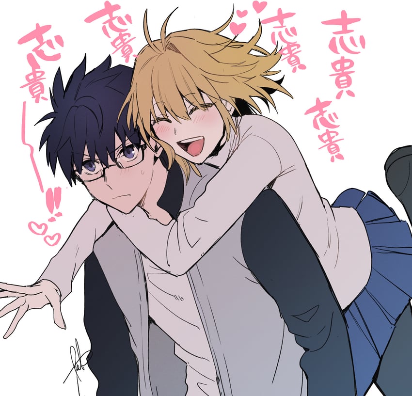 arcueid brunestud and tohno shiki (tsukihime) drawn by ryousuke_(tukr5384)