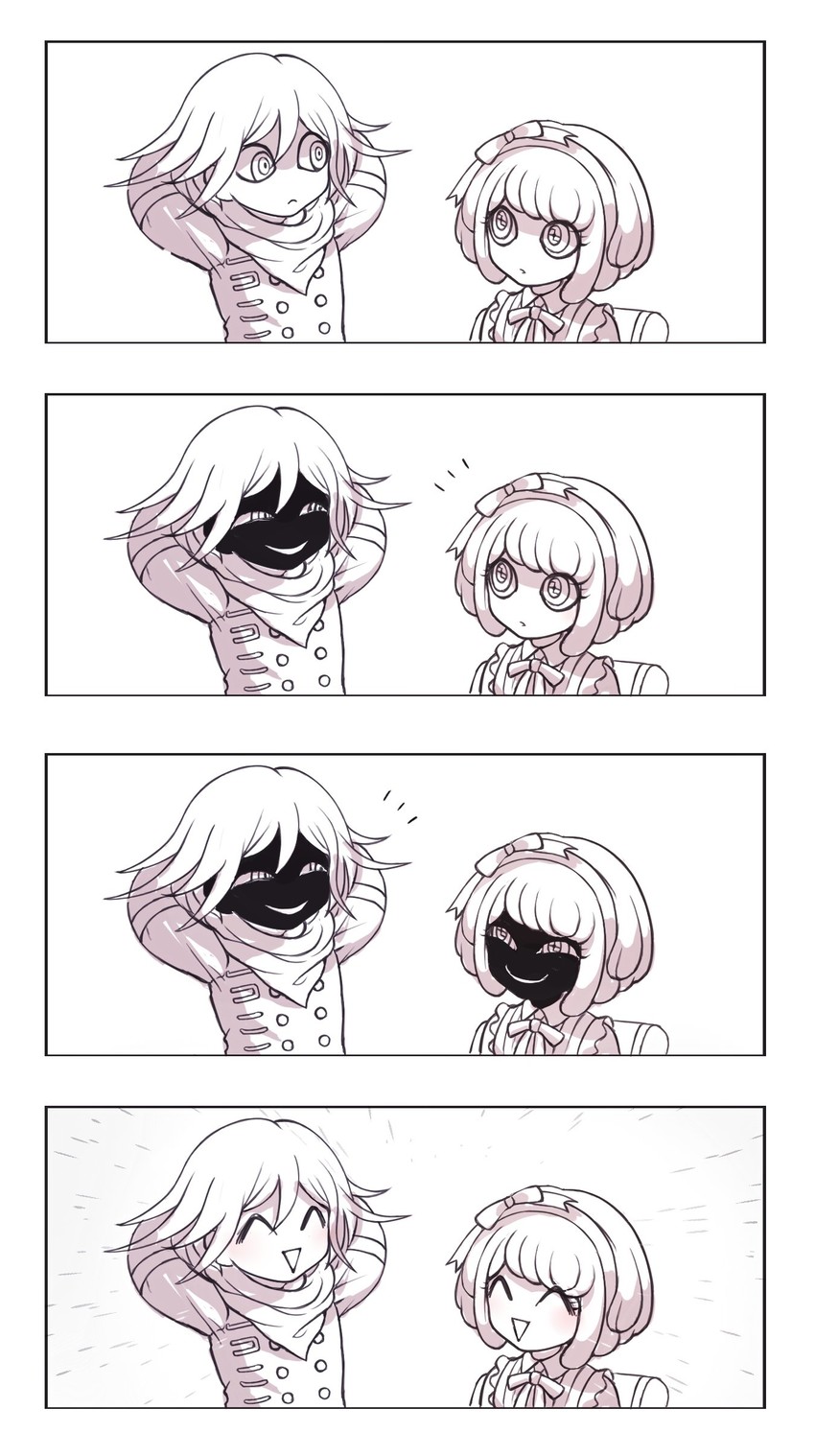 oma kokichi and towa monaca (danganronpa and 2 more) drawn by doraraemon