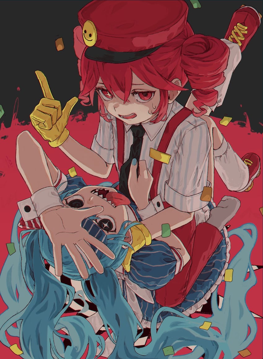 hatsune miku and kasane teto (vocaloid and 2 more) drawn by tomoja_rs