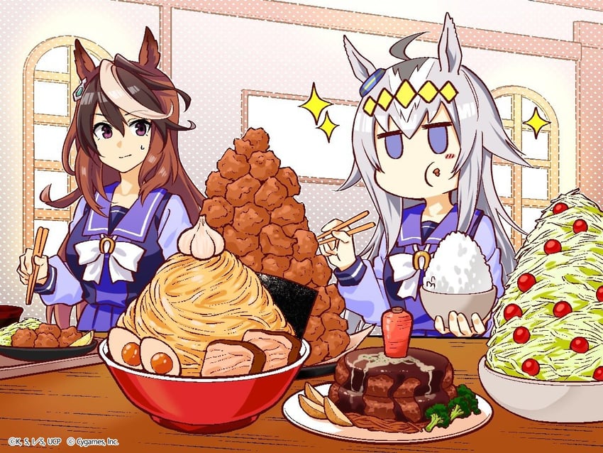 symboli rudolf and oguri cap (umamusume and 3 more) drawn by asakusa_tsukumo