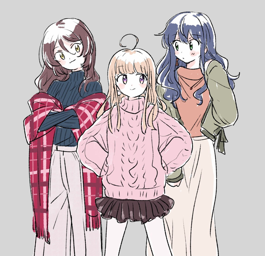 toma mako, koizumi uta, and yamaga shiori (selection project) drawn by mokeo