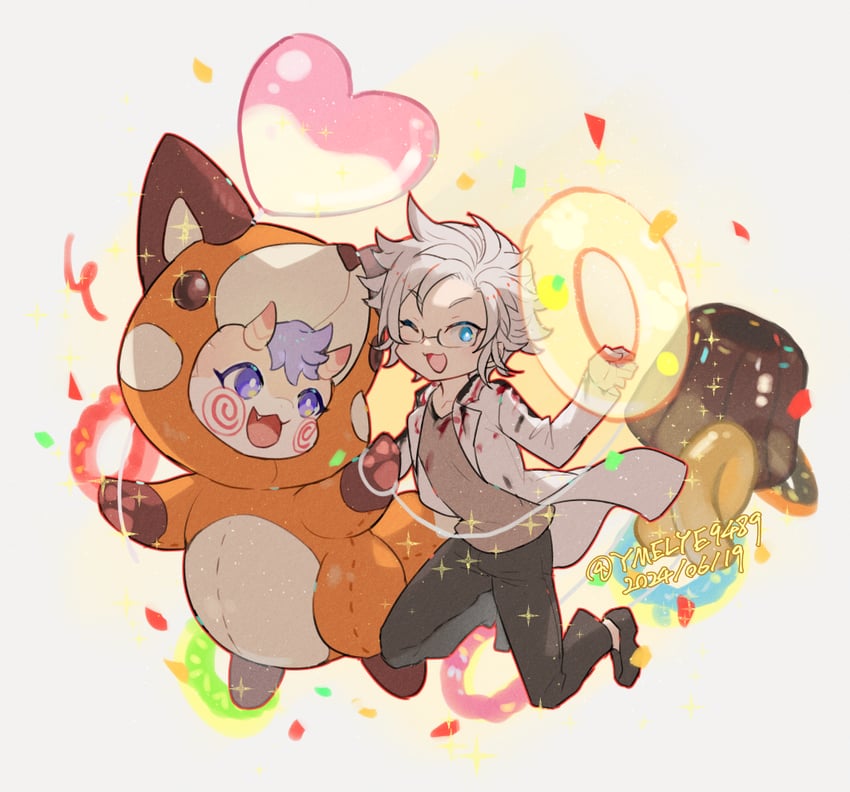 kanou aogu and pusom (saibou shinkyoku and 2 more) drawn by youmicitrustea