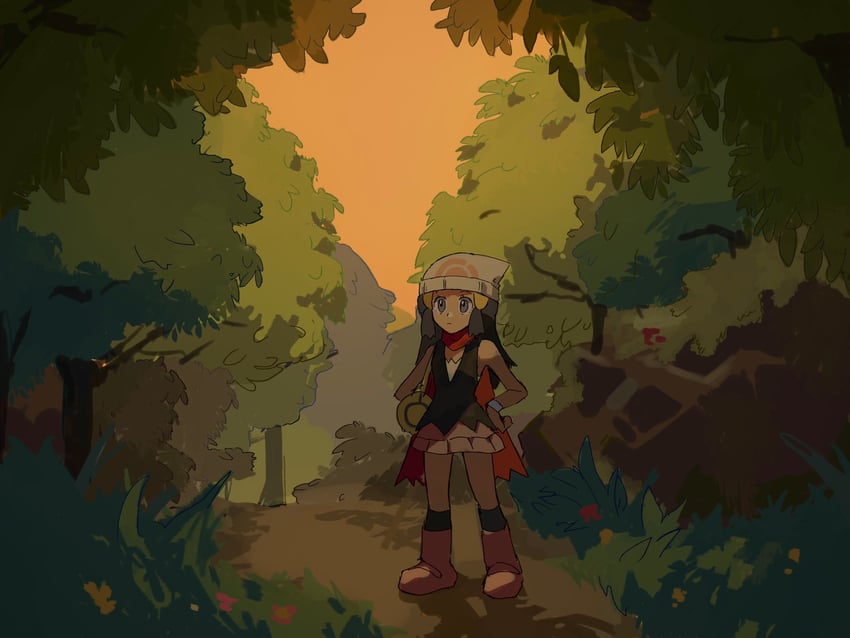 dawn (pokemon and 1 more) drawn by shichibee_(stm_mimi)