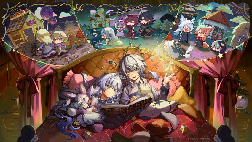 firefly, kafka, robin, silver wolf, aventurine, and 11 more (honkai and 4 more) drawn by oyakorodesu