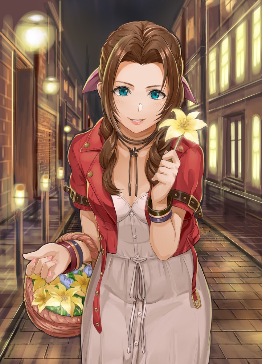 aerith gainsborough (final fantasy and 1 more) drawn by bell_(szkdddd)