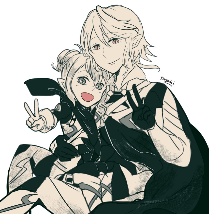 male corrin and female kana (fire emblem and 1 more) drawn by sasaki_(dkenpisss)