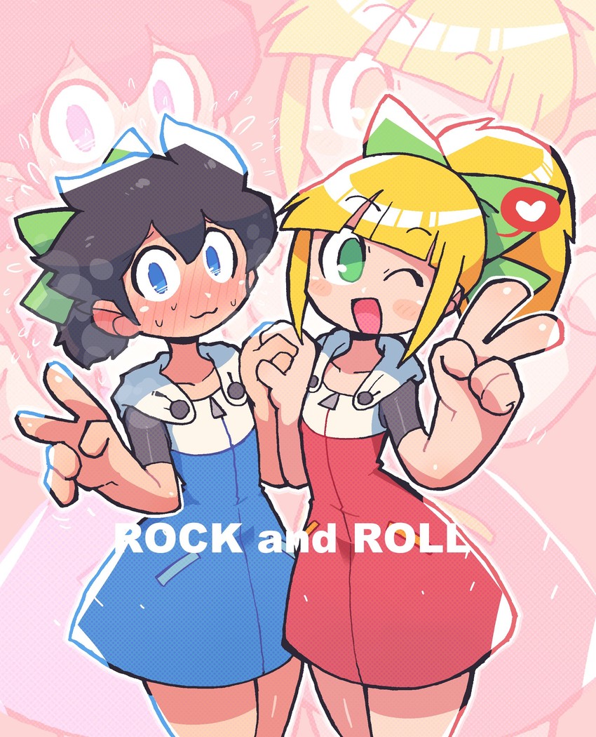 roll and mega man (mega man) drawn by rariatto_(ganguri)