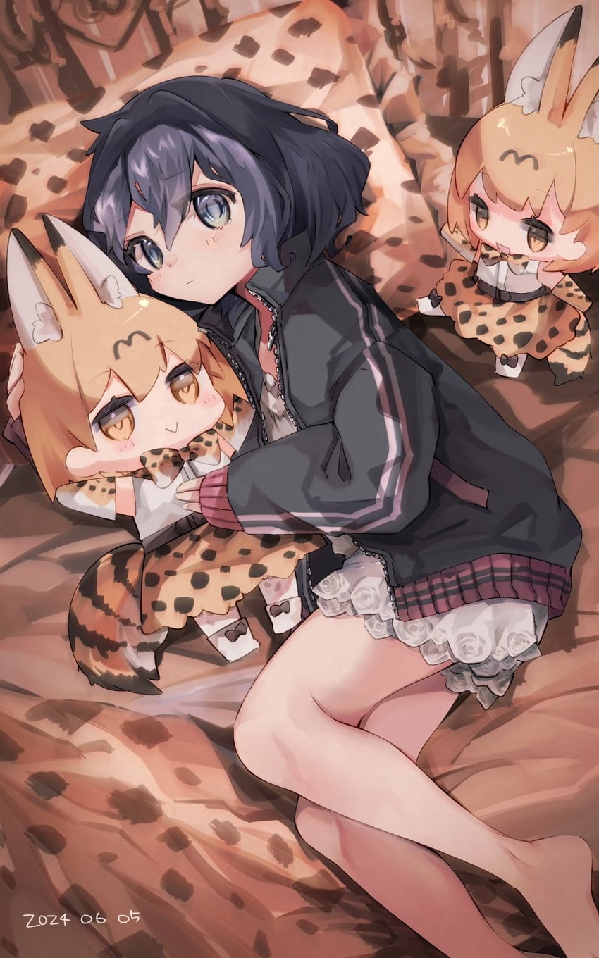 serval and kaban (kemono friends) drawn by nanana_(nanana_iz)