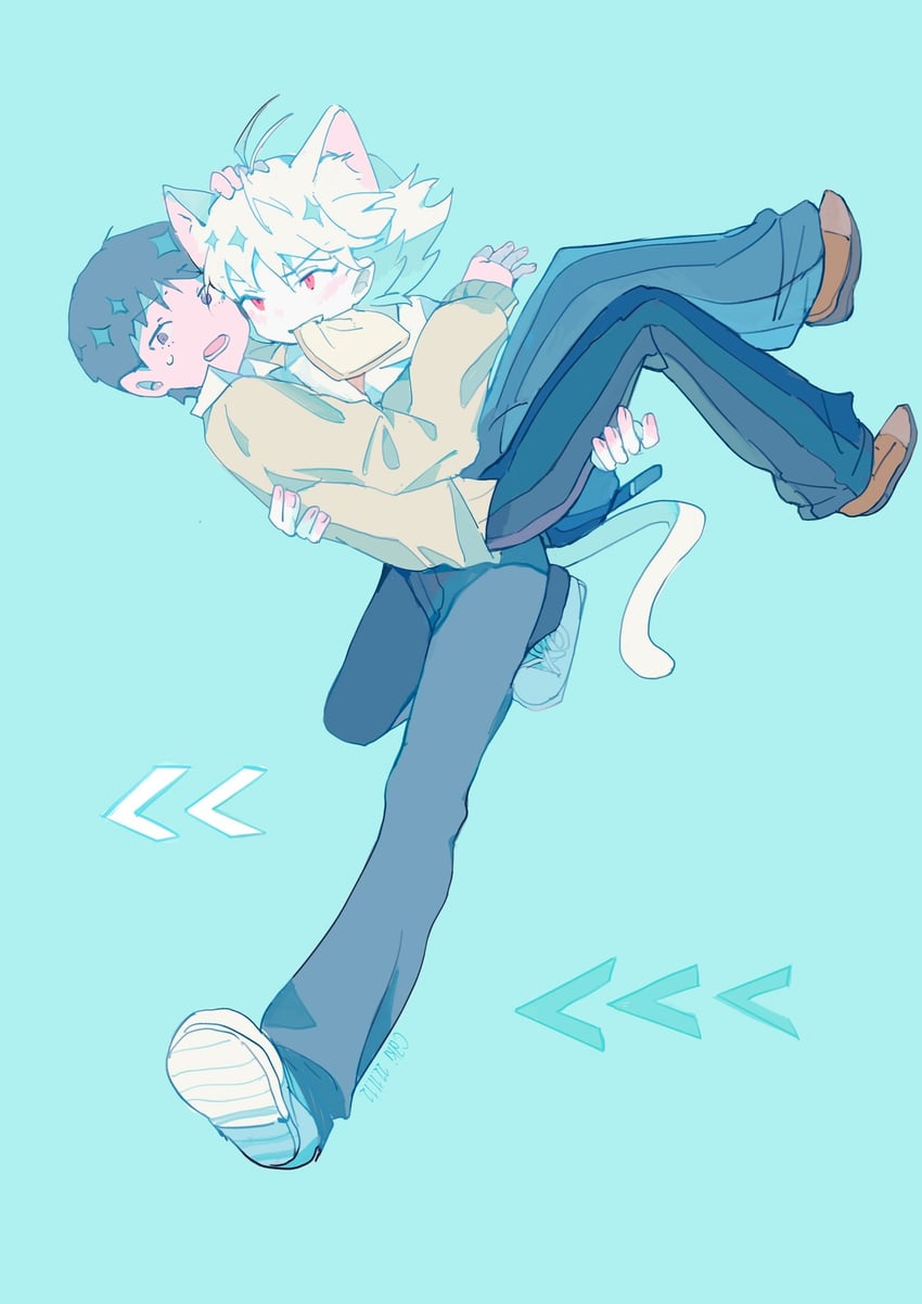 ikari shinji and nagisa kaworu (neon genesis evangelion) drawn by caki