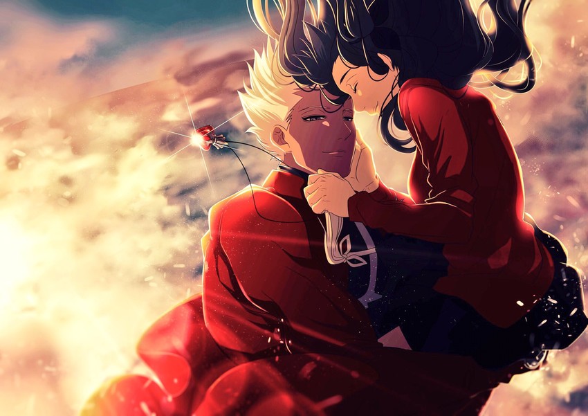 tohsaka rin and archer (fate and 1 more) drawn by haru_(inamura4)