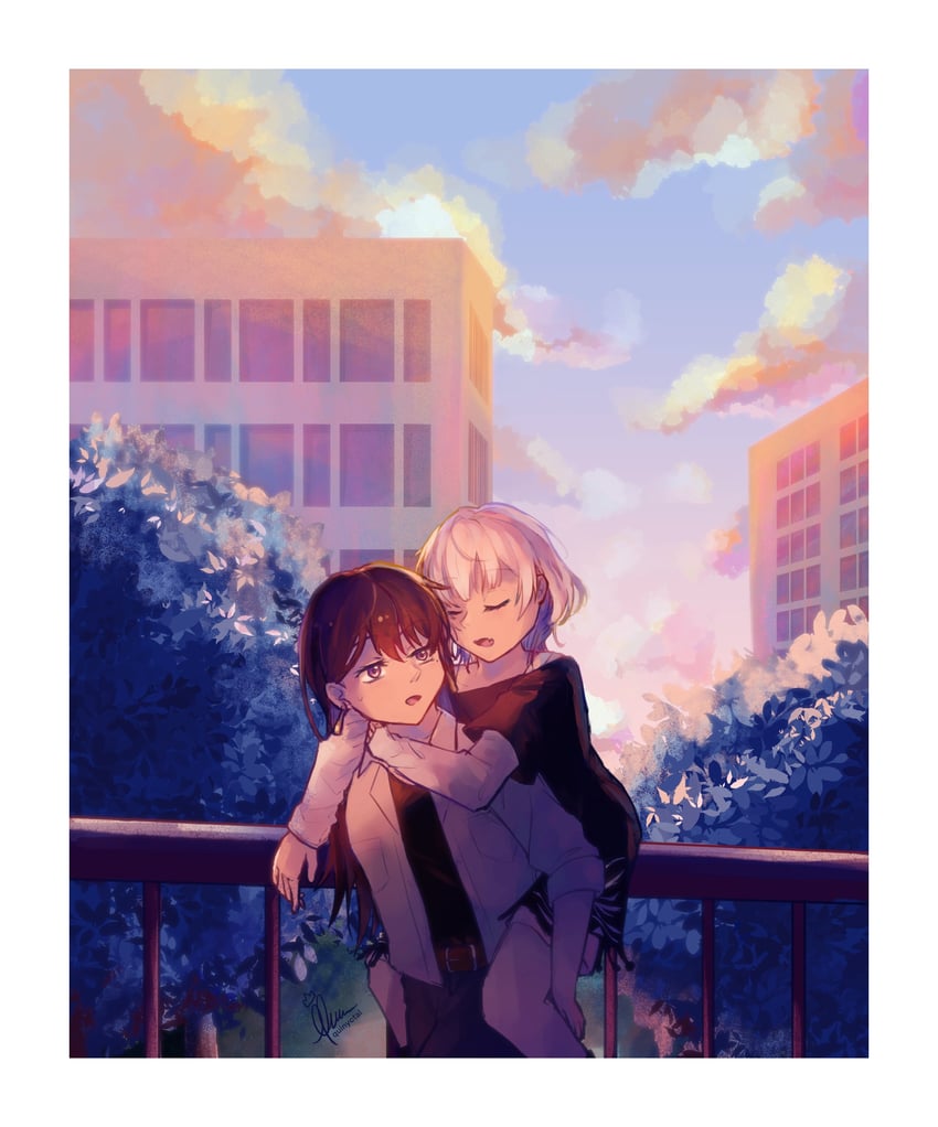shiina taki and kaname raana (bang dream! and 1 more) drawn by quinn_(quinyctal)