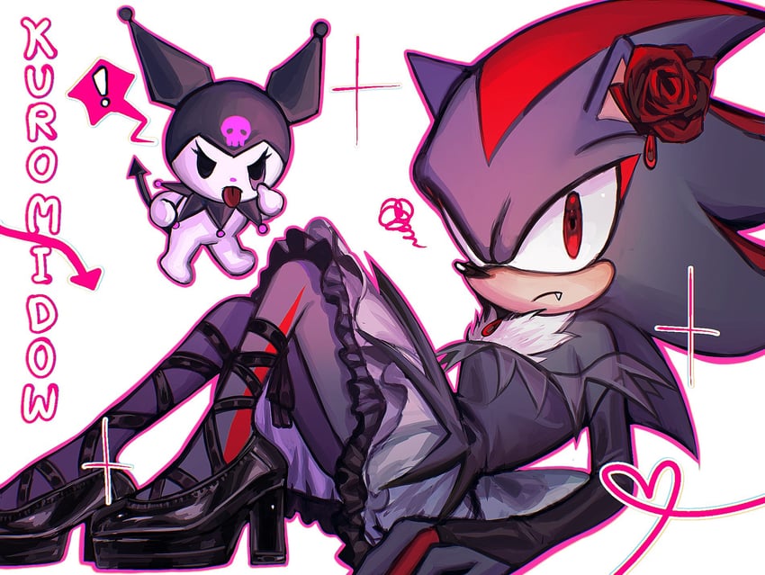 shadow the hedgehog and kuromi (sonic and 2 more) drawn by sa1k_a