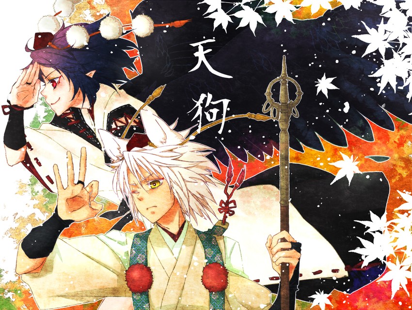 shameimaru aya and inubashiri momiji (touhou) drawn by vasashi-uma
