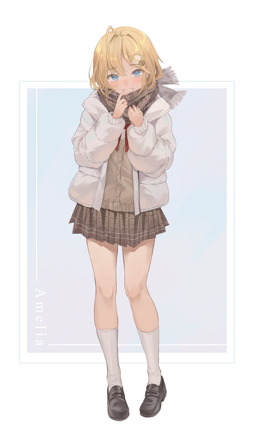 watson amelia (hololive and 1 more) drawn by midori_fufu