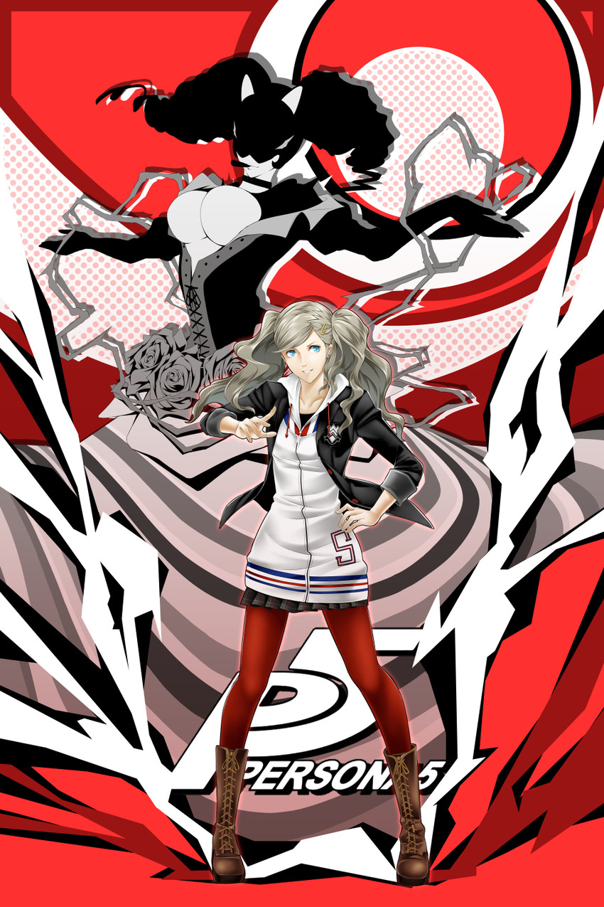 takamaki anne and carmen (persona and 1 more) drawn by arkatopia