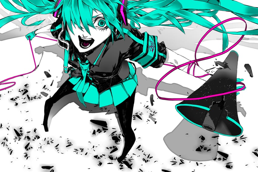 hatsune miku (vocaloid and 1 more) drawn by usui_ryuu