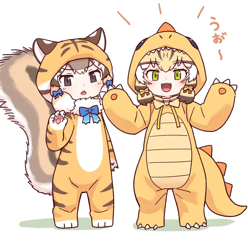 siberian chipmunk and geoffroy's cat (kemono friends and 1 more) drawn by 0x0082