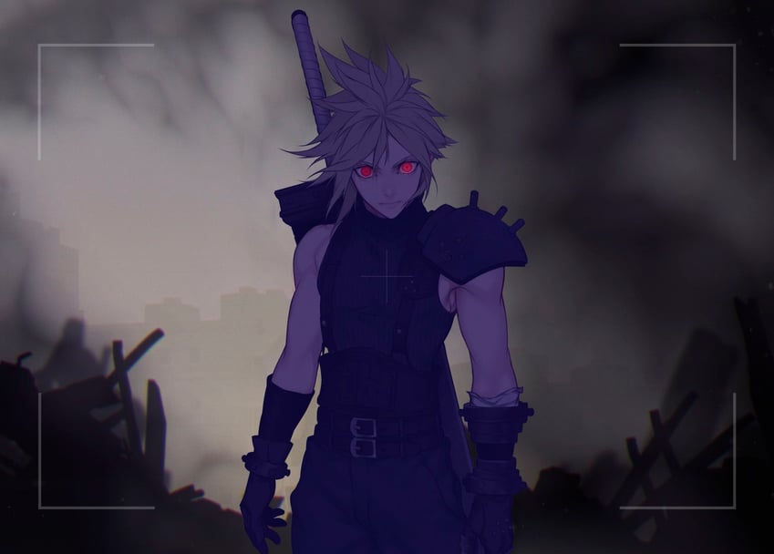 cloud strife (final fantasy and 1 more) drawn by kiki_lala