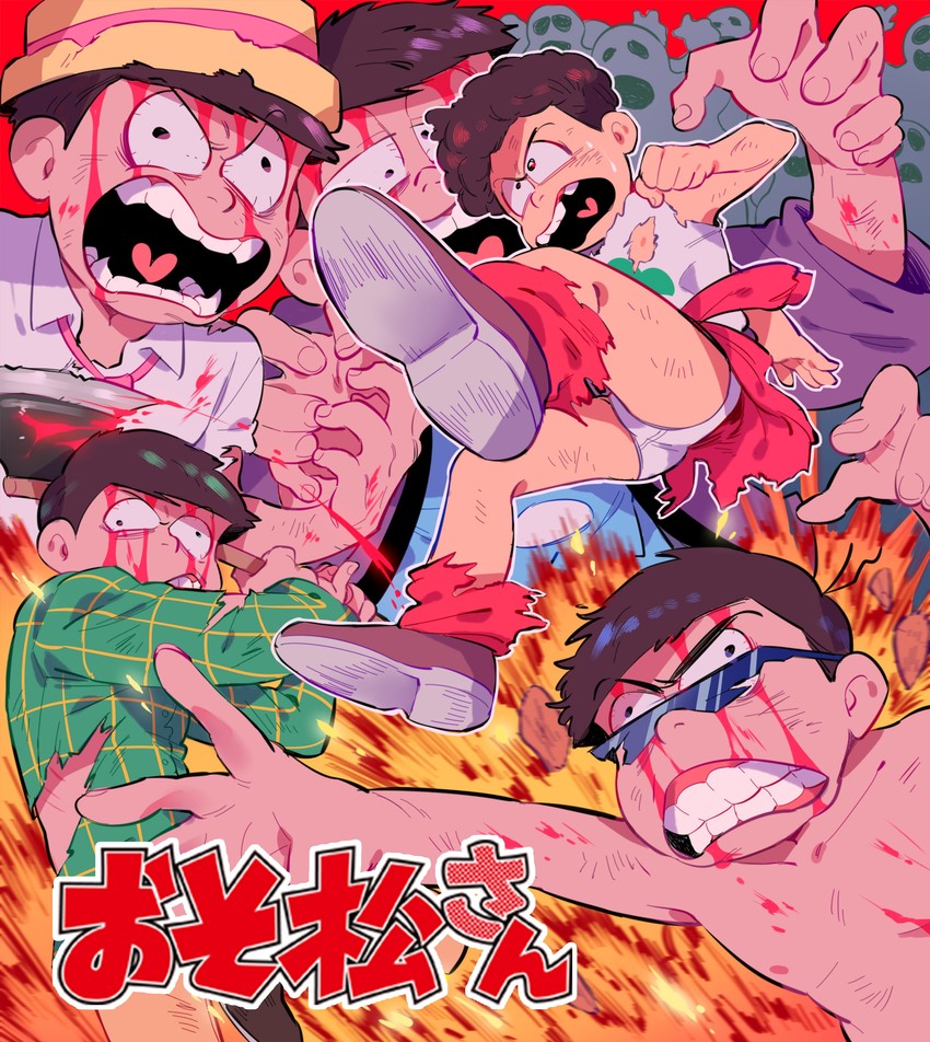 matsuno osomatsu, matsuno karamatsu, matsuno ichimatsu, matsuno choromatsu, and matsuno todomatsu (osomatsu and 2 more) drawn by o2_(o2mm)