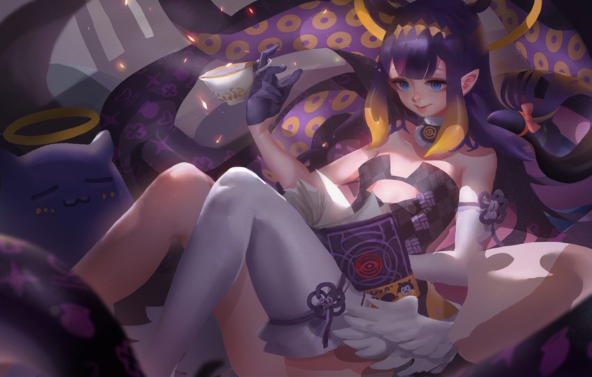 ninomae ina'nis and ao-chan (hololive and 1 more) drawn by wuya_tian