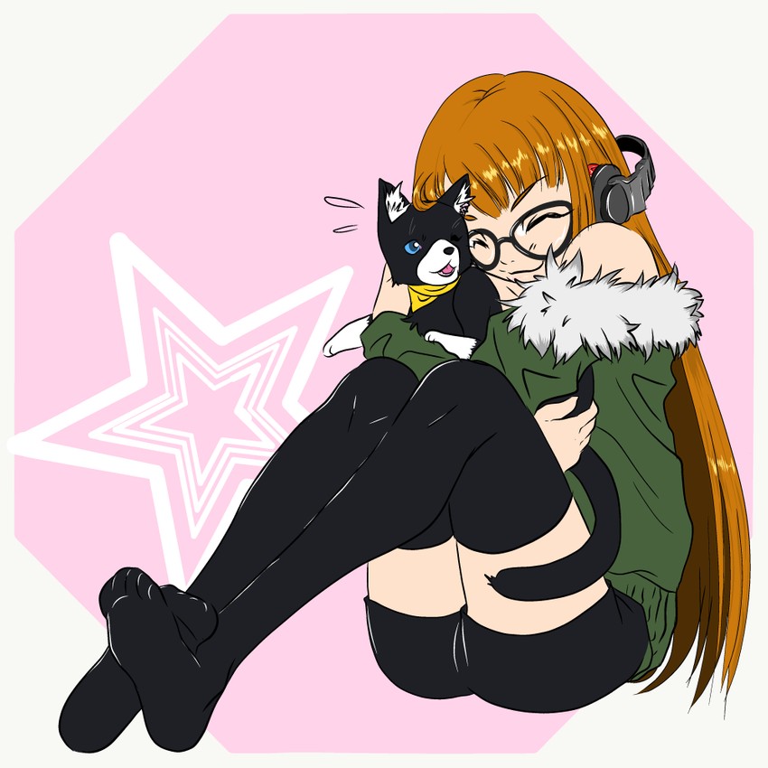 sakura futaba and morgana (persona and 1 more) drawn by takujou_soujiki