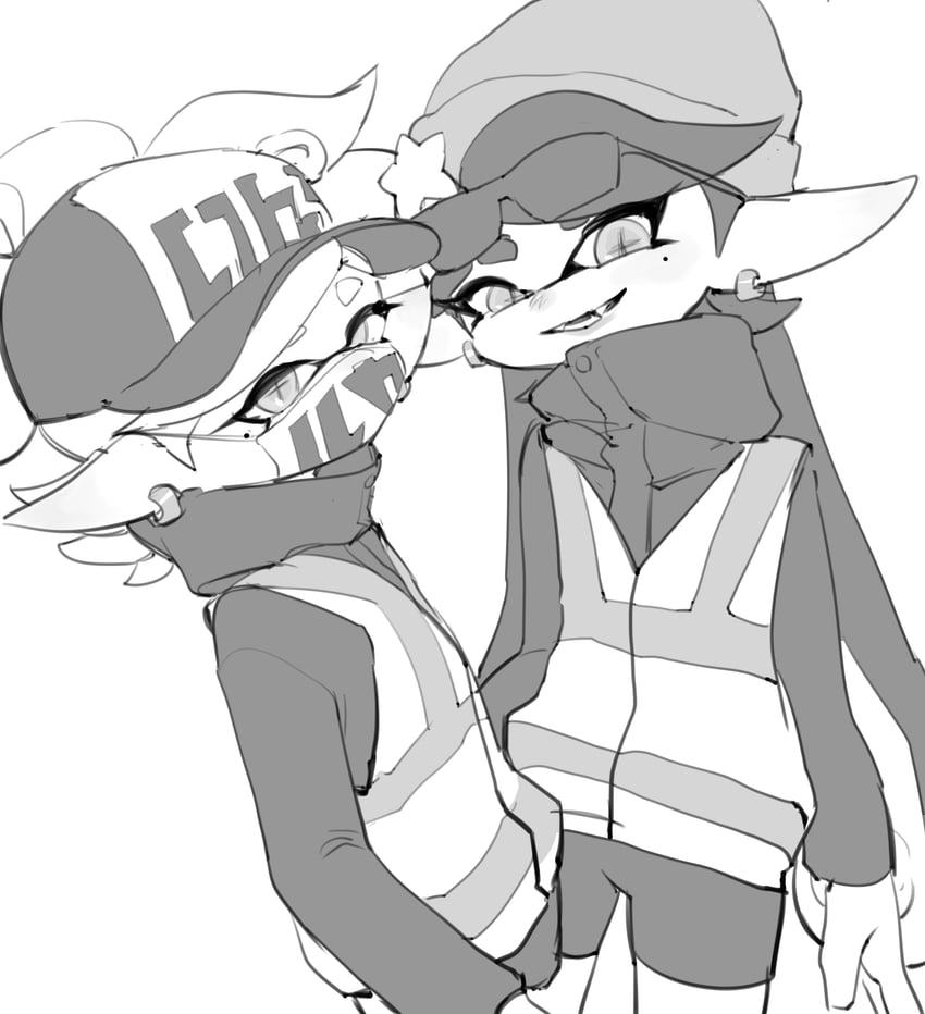 agent 3, callie, and marie (splatoon) drawn by maki_chaa