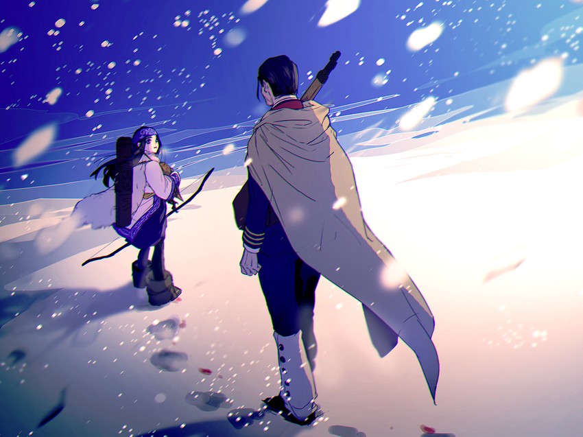 ogata hyakunosuke and asirpa (golden kamuy) drawn by yuuki_(mnm217)