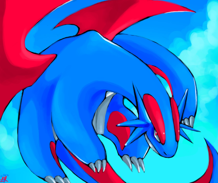 salamence (pokemon) drawn by rock-bomber