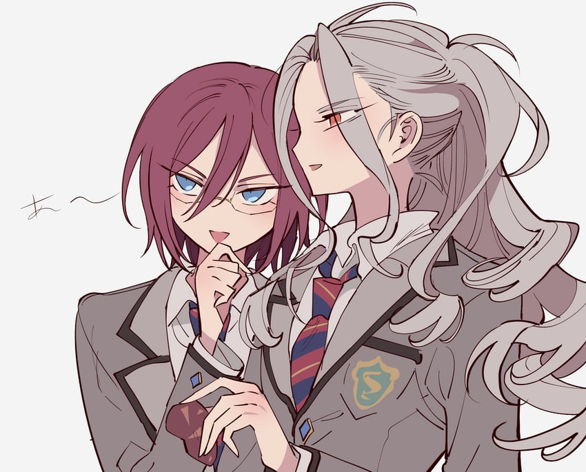 saegusa ibara and ran nagisa (ensemble stars!) drawn by meremero